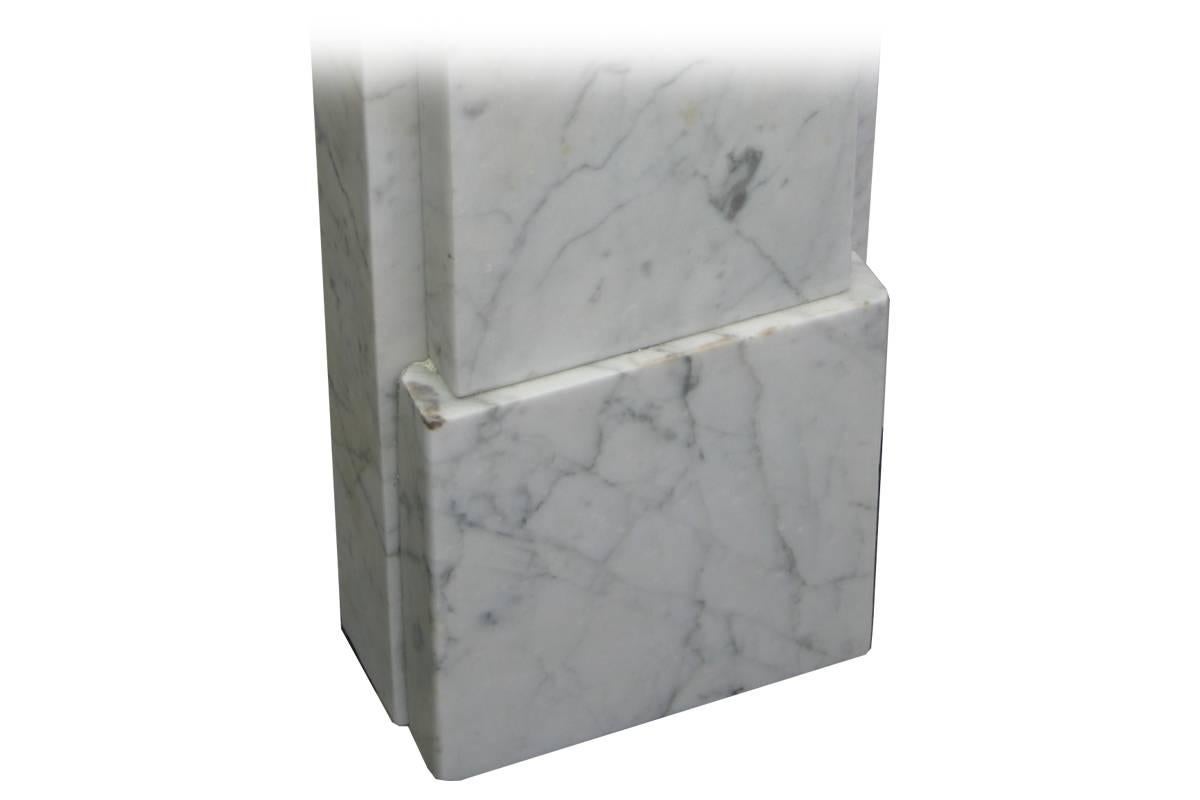 Restored Simple Antique Late Victorian Carrara Marble Fireplace Surround 2