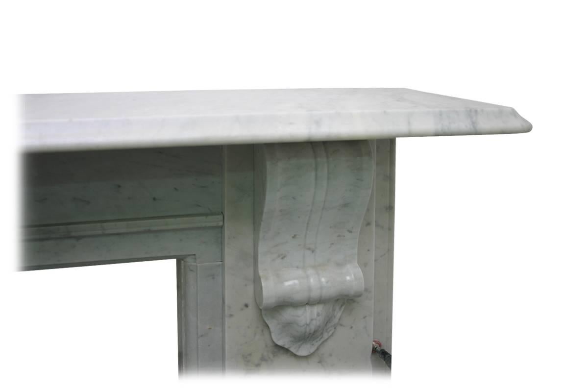 Victorian Reclaimed 19th Century Carrara Marble Fireplace Surround