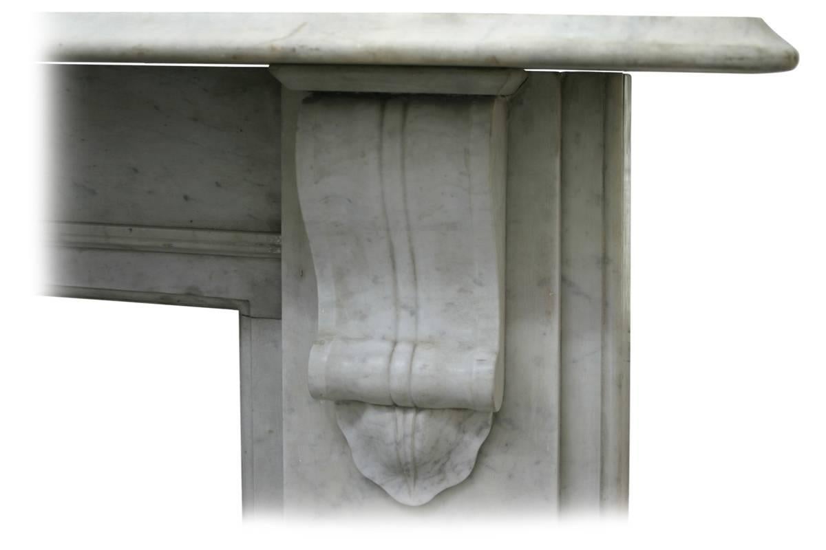 Late 19th Century Reclaimed 19th Century Carrara Marble Fireplace Surround