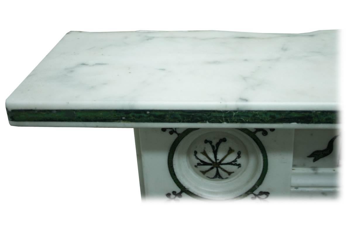 Rare Early 19th Century Regency Statuary Marble and Scagliola Fire Surround 2