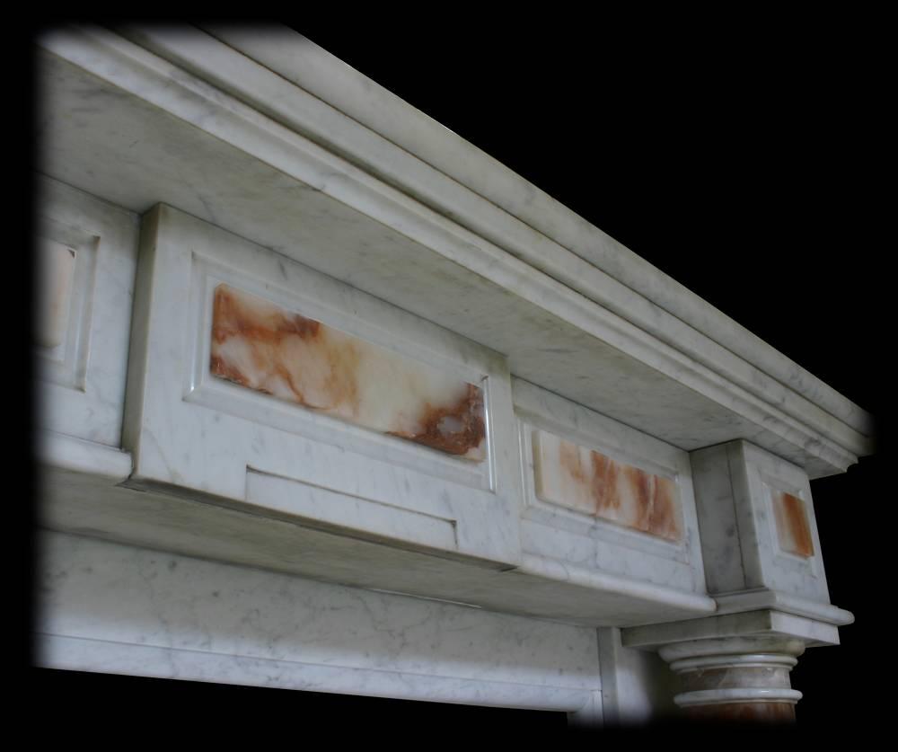 Mid-19th Century Continental Carrara Marble Fire Surround In Excellent Condition In Manchester, GB