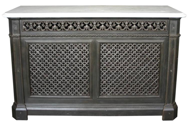 Original Late 19th Century Cast Iron Radiator Cover with 