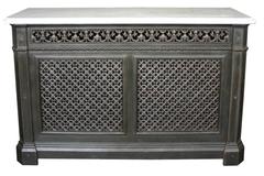 Original Late 19th Century Cast Iron Radiator Cover with Marble Top