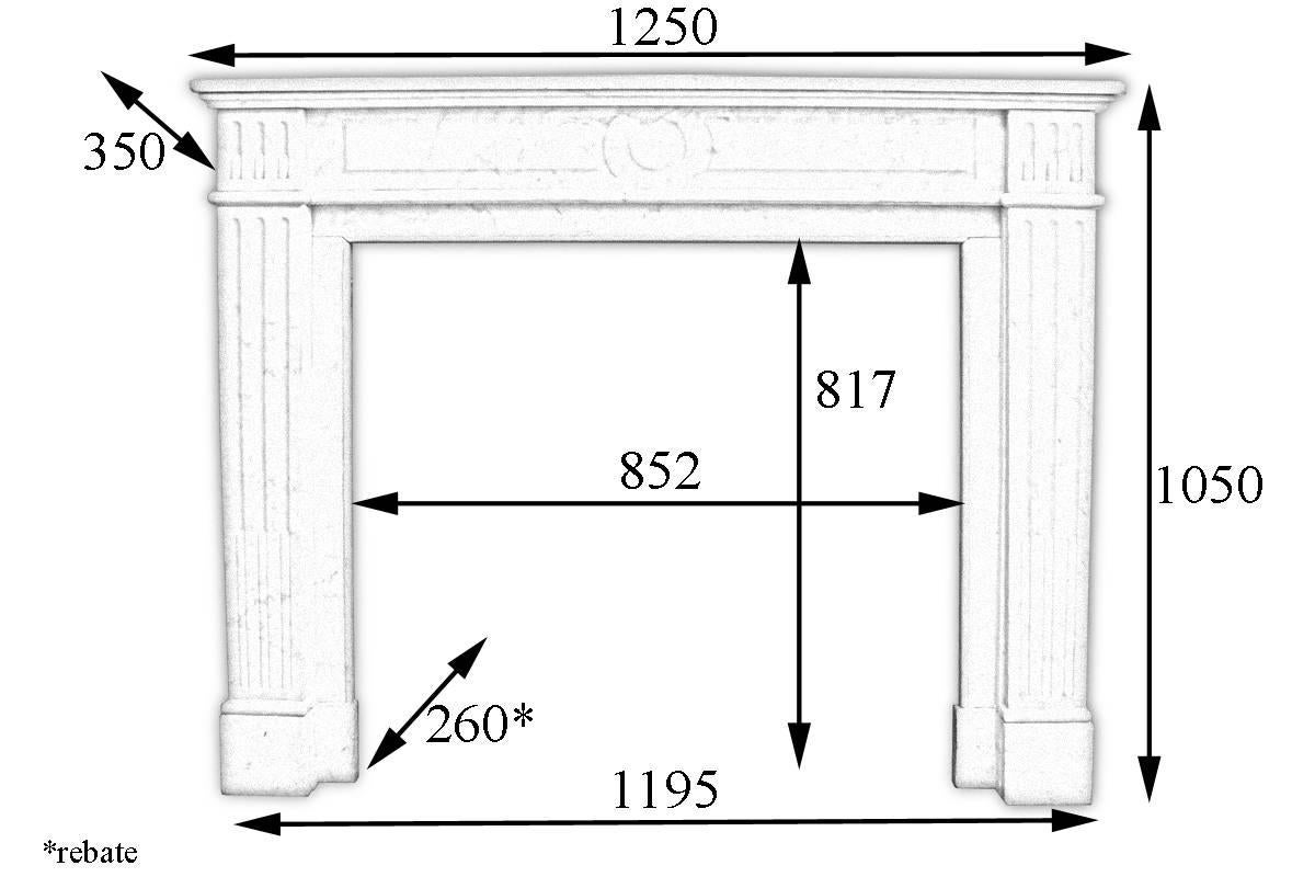 Antique Carrara Marble Fire Surround in the Louis XVI Style 1