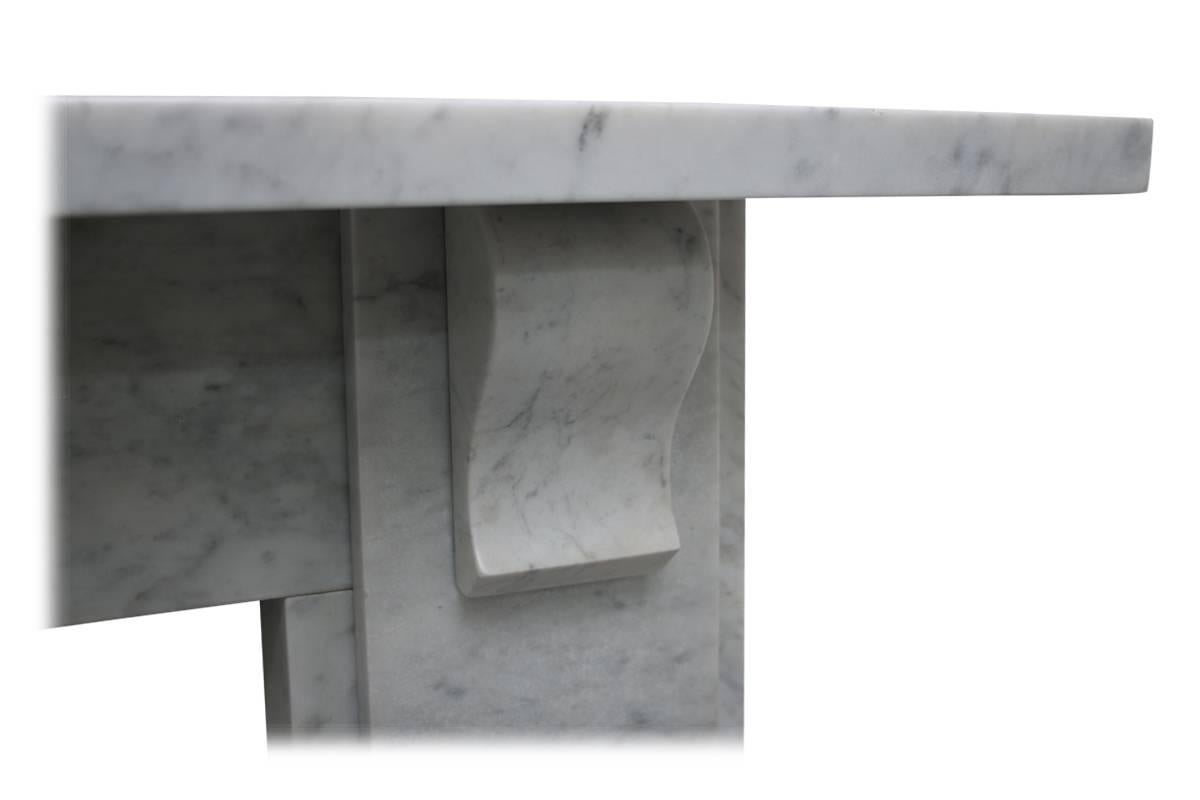 Antique Victorian 19th Century Carrara Marble Fireplace Surround In Excellent Condition In Manchester, GB