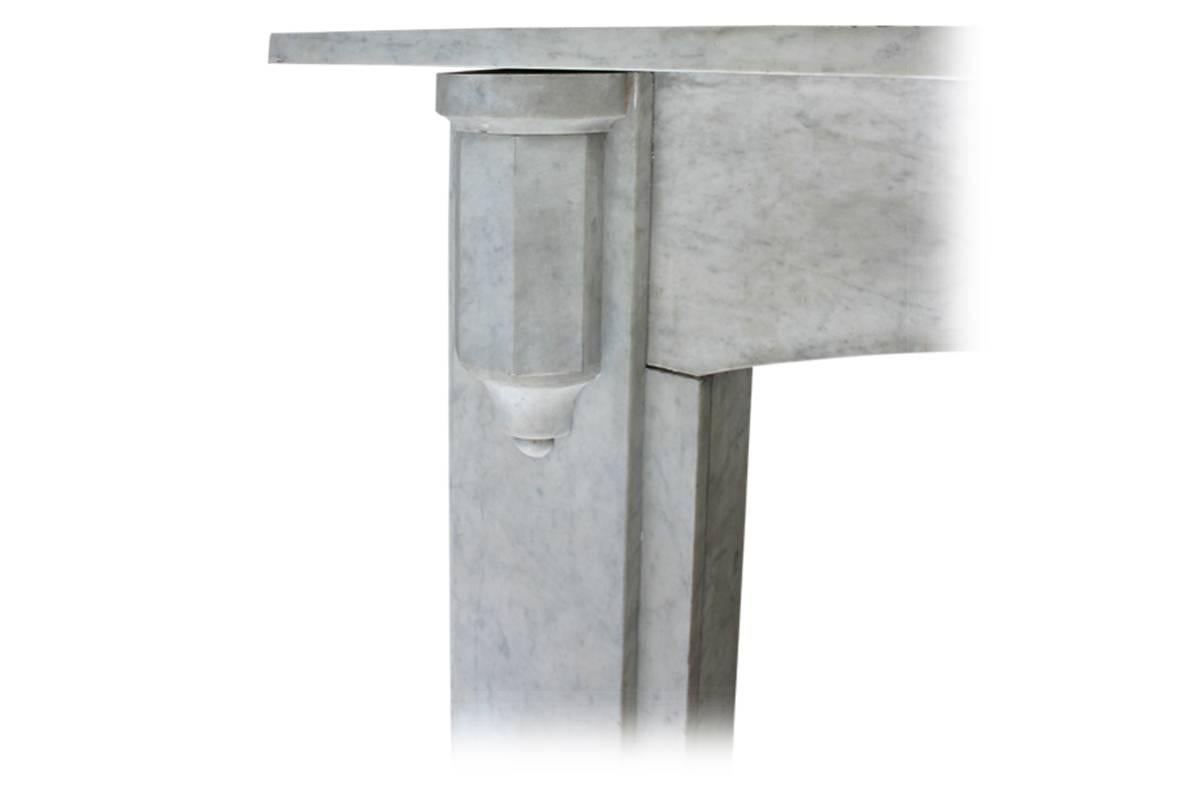 Gothic Revival Reclaimed Mid-19th Century Carrara Marble Fire Surround