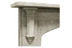 Antique Reclaimed Victorian Carrara Marble Fireplace Surround