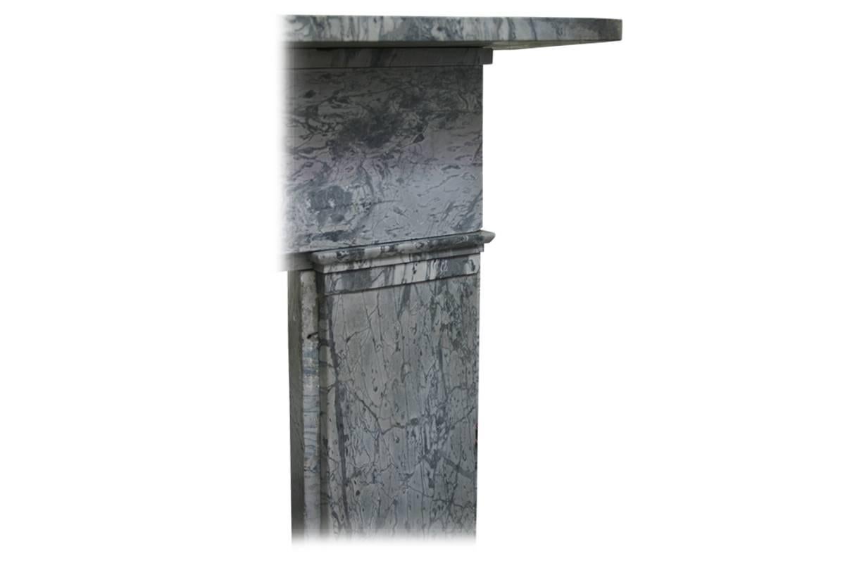 19th Century Antique Early Victorian Bardiglio Fiorito Grey Marble Fireplace Surround
