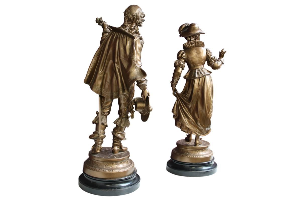 Pair of 19th Century French Spelter Figures 1