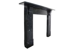 Antique Victorian Black Fossil Marble Fire Surround