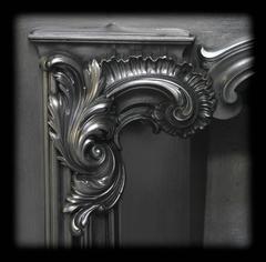 Large Antique Rococo Georgian Cast Iron Register Grate