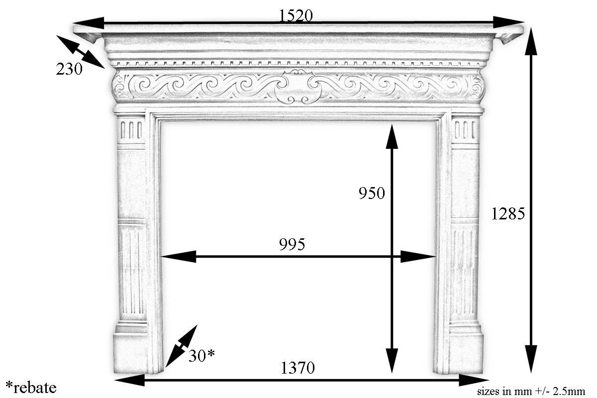 19th Century Antique Late Victorian Cast Iron Fireplace Surround