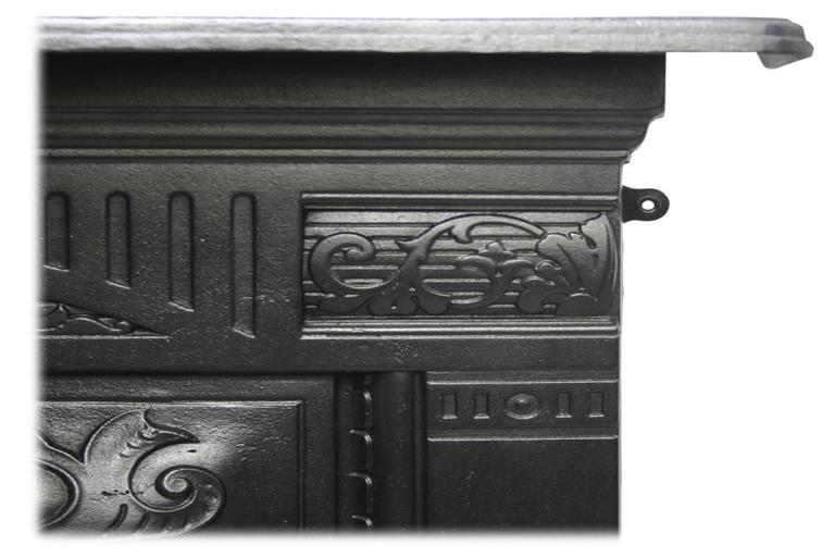 Antique Edwardian Cast Iron Art Nouveau Bedroom Fireplace