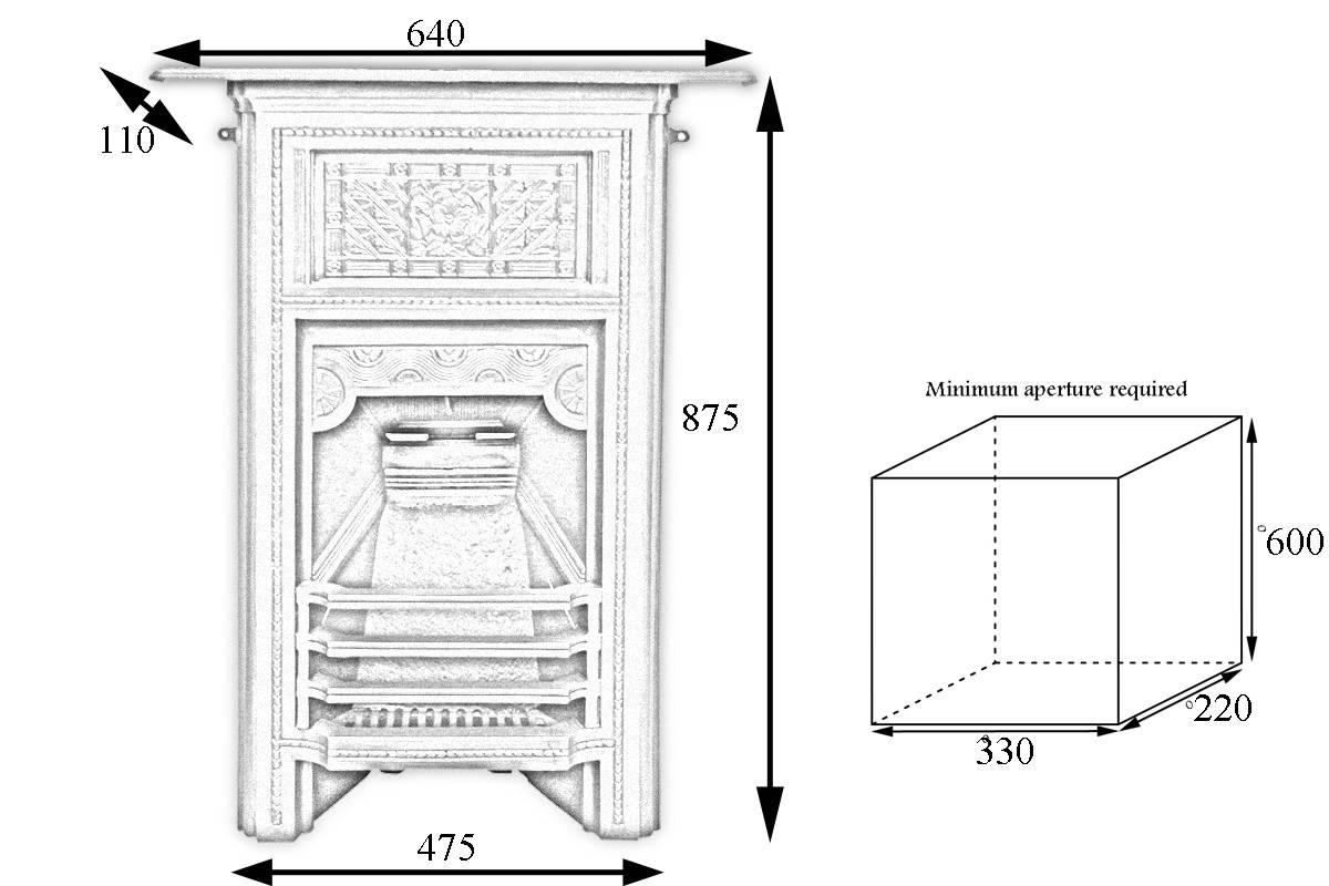 Unusual 19th century Victorian Arts & Crafts bedroom fireplace Registered date 1879. This small fireplace bears many similarities to those designed by the British architect Thomas Jeckyll (1827-1881). It was removed from a large property near