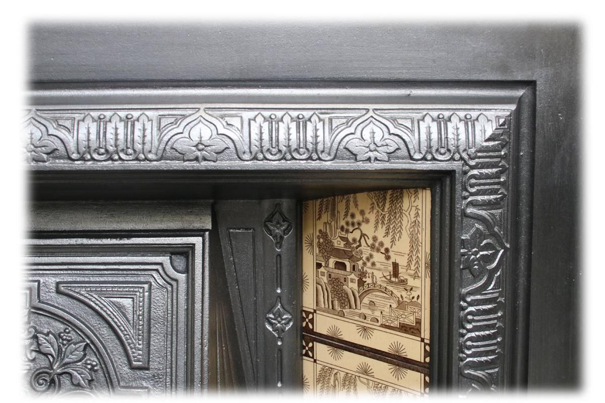 Victorian Restored 19th Century Cast Iron Fireplace Grate