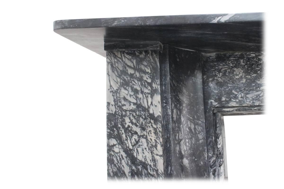 Large Mid-19th Century Grey Marble Fireplace Surround 1