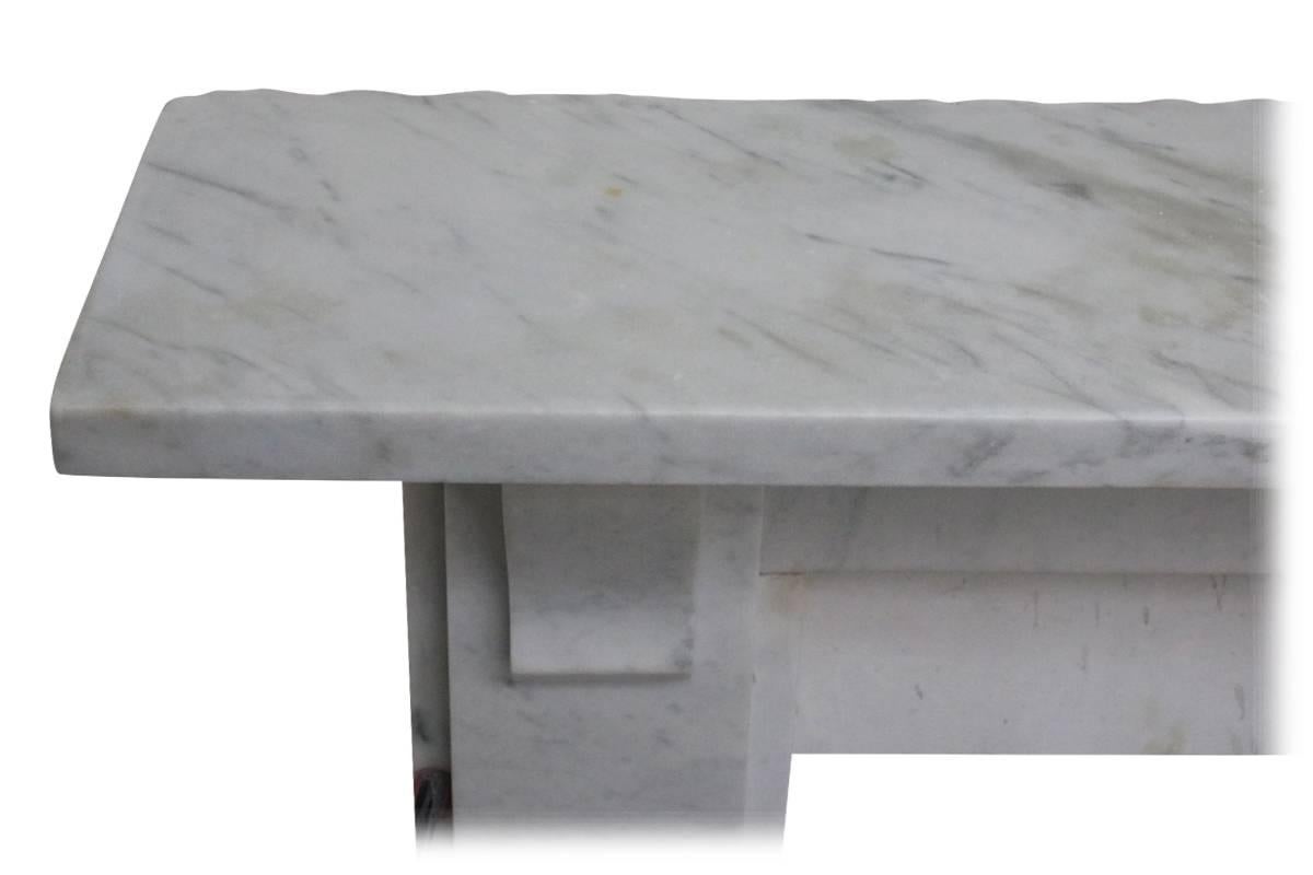 Mid-19th Century Corbelled Carrara Marble Fireplace Surround 2
