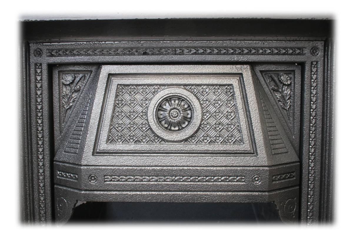 19th Century Large Reclaimed Antique Cast Iron Fireplace