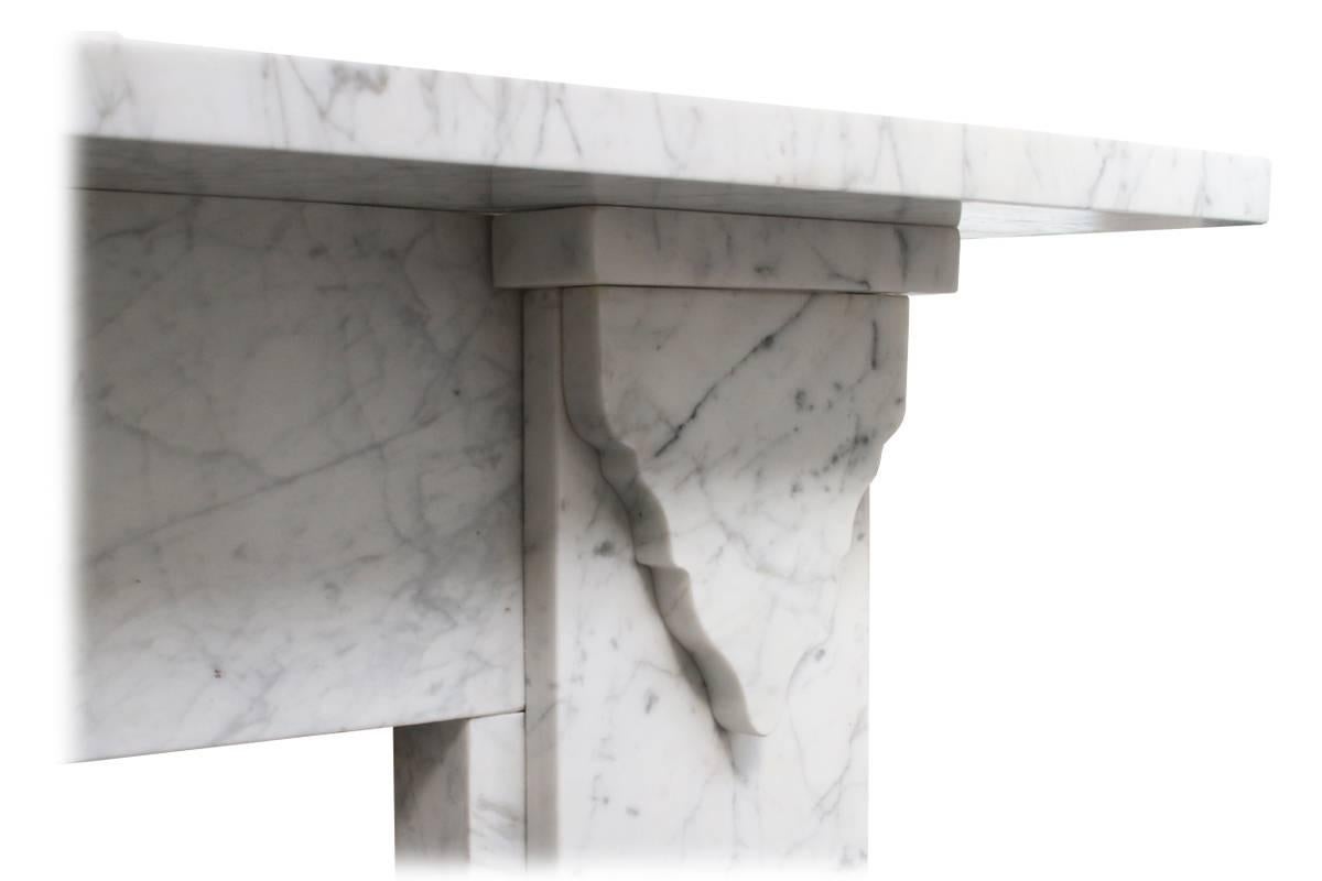 Restored Mid-19th Century Victorian Carrara Marble Fireplace Surround 1