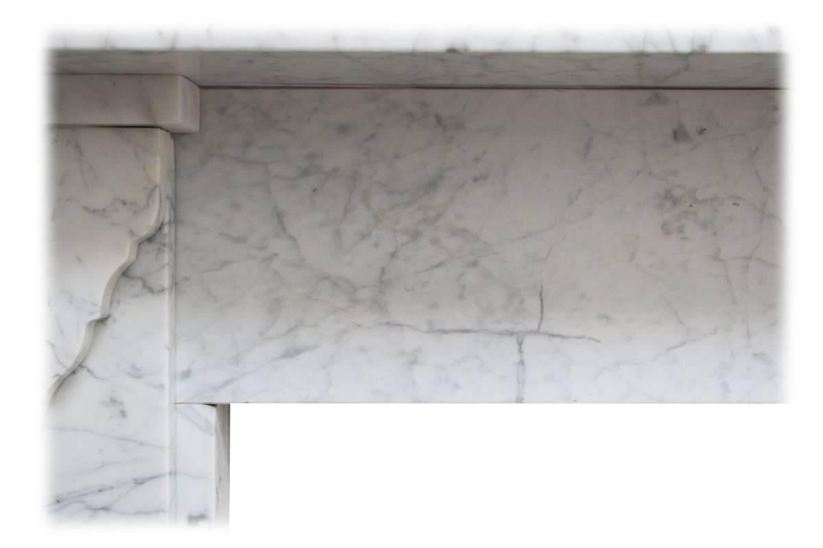 Restored Mid-19th Century Victorian Carrara Marble Fireplace Surround 2