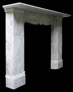 19th Century Victorian Baroque White Carrara Marble Chimneypiece