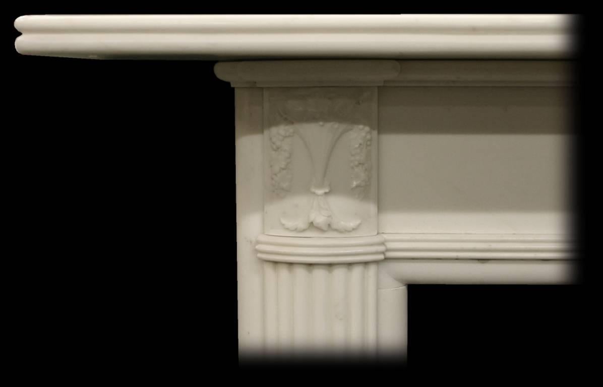 Regency 19th Century Georgian Statuary Marble Fire Surround For Sale