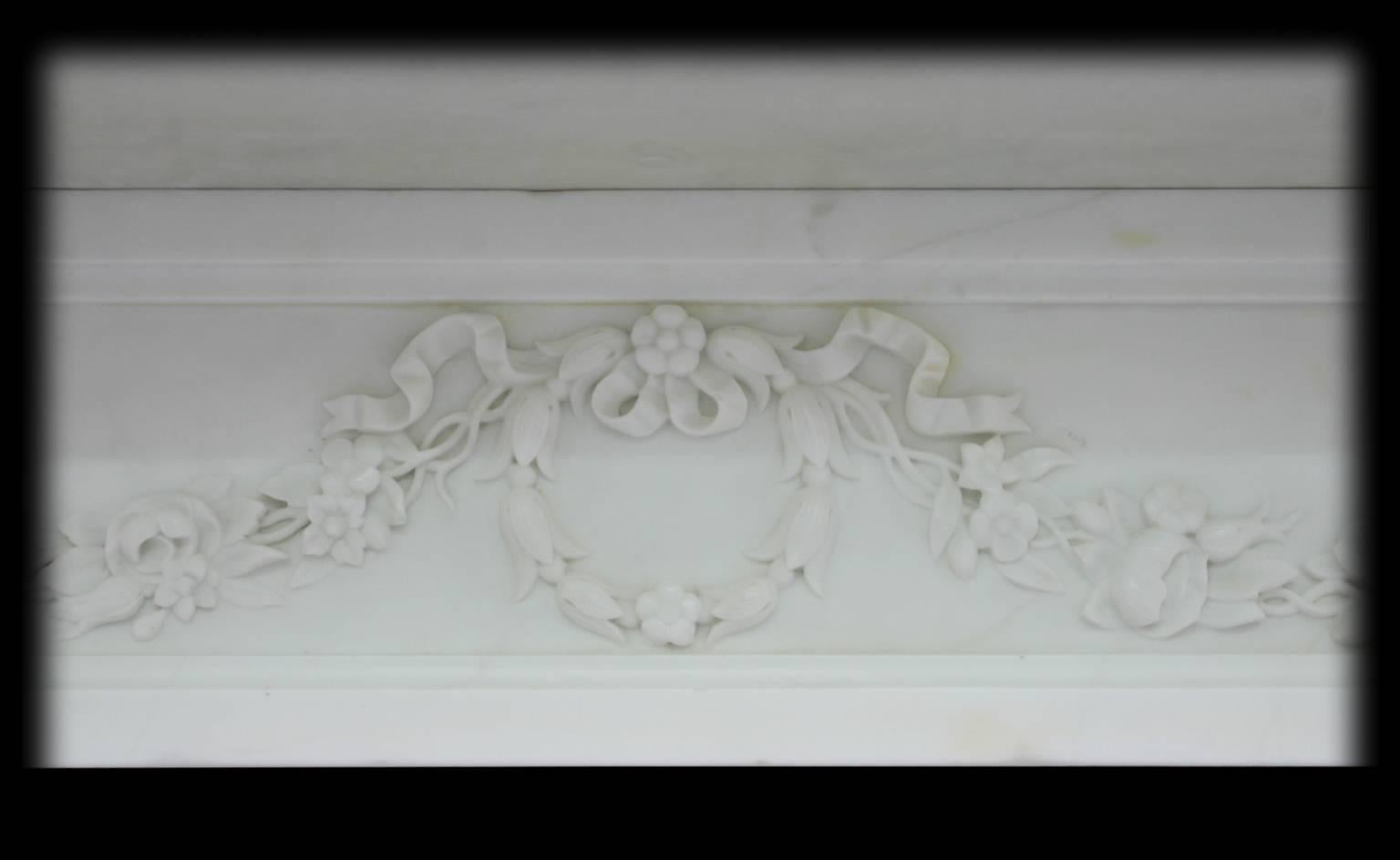 19th Century George IV Statuary White Marble Fireplace Surround In Good Condition In Manchester, GB