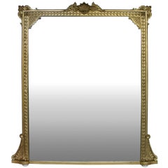 Large 19th Century Giltwood Overmantel Mirror