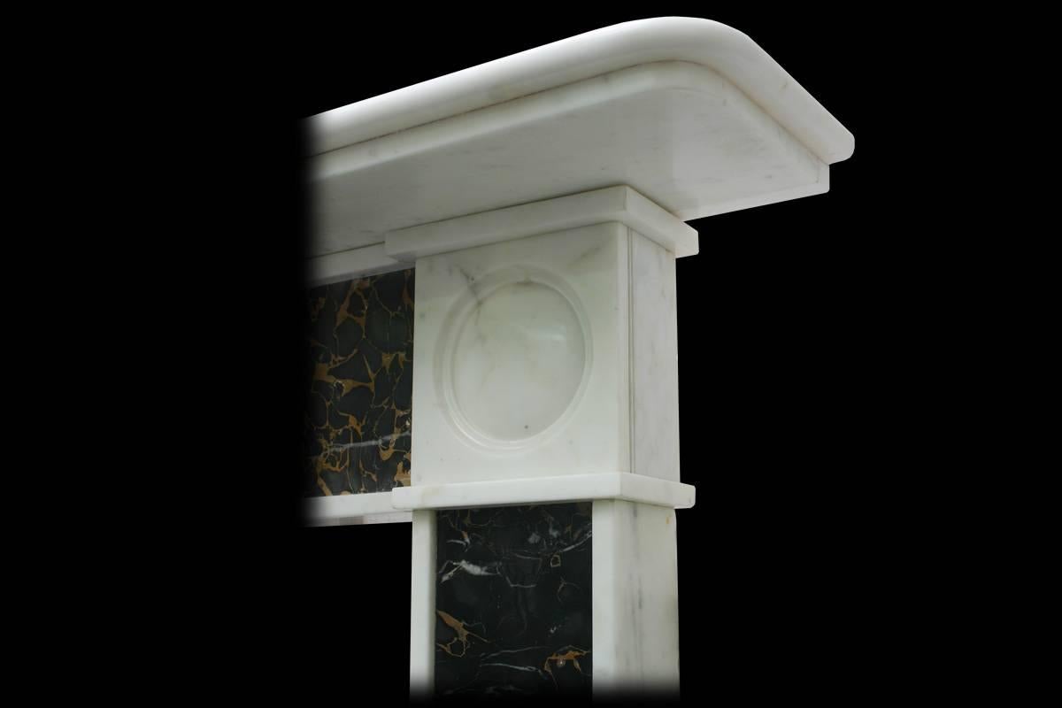 Large 19th Century Regency Statuary and Portoro Marble Fireplace Mantle In Excellent Condition For Sale In Manchester, GB