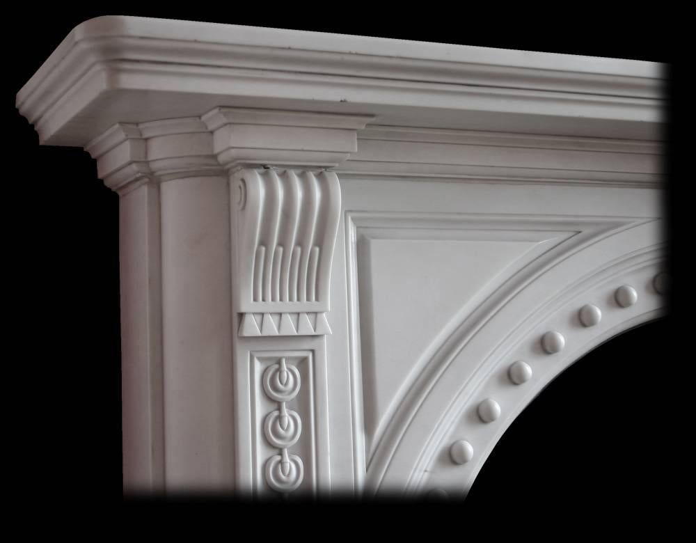 Antique 19th Century Late Victorian Statuary Marble Fireplace Surround In Excellent Condition In Manchester, GB