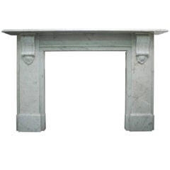 Antique Reclaimed 19th Century Carrara Marble Fireplace Surround
