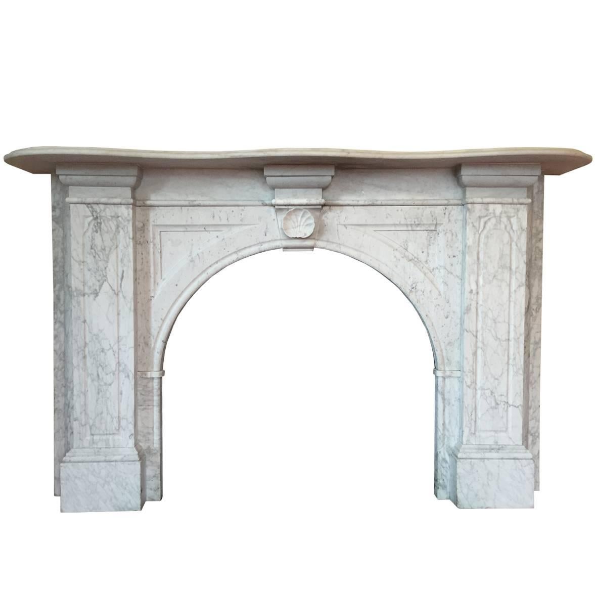 Large Victorian Carrara Marble Fireplace Surround
