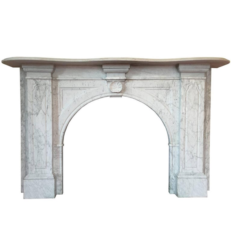 Large Victorian Carrara Marble Fireplace Surround For Sale at 1stDibs