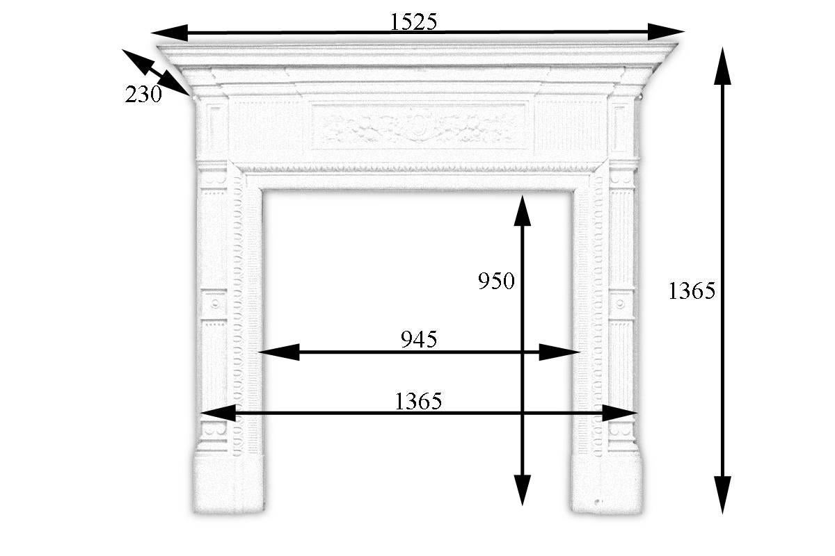 19th Century Victorian Painted Cast Iron Fireplace Surround 4