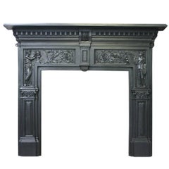 Arts and Industry, a Large 19th Century Victorian Cast Iron Fireplace Surround