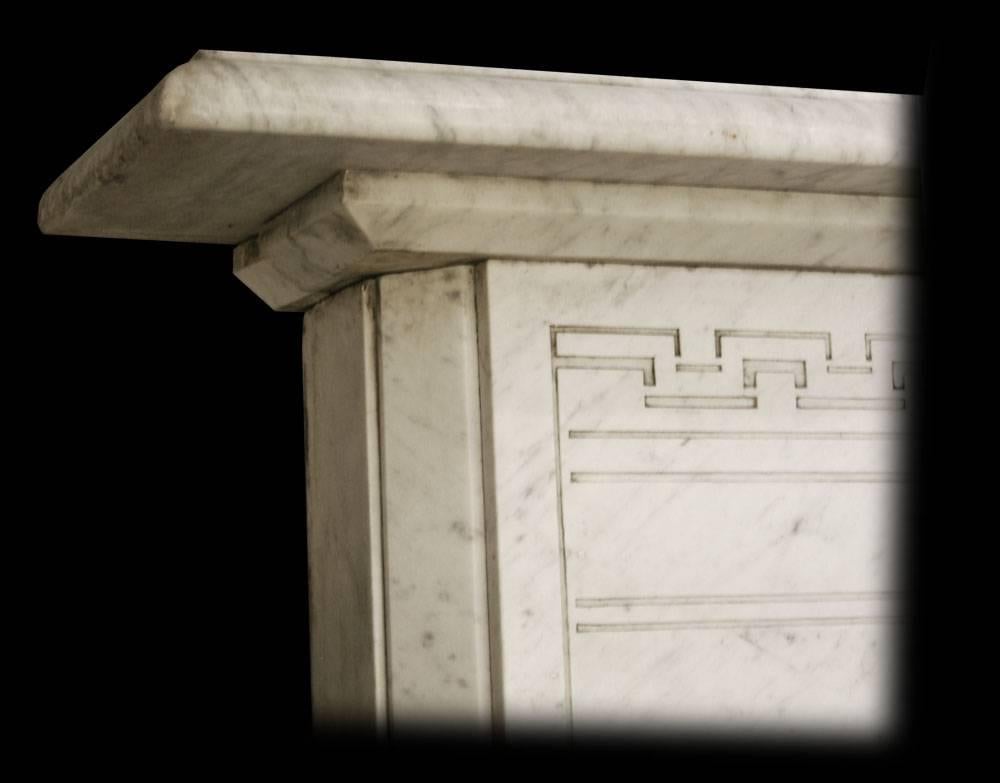 Aesthetic Movement Antique Victorian Arched White Marble Fireplace Mantel