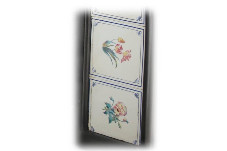 Rare Large Victorian Arched Fireplace Grate with Tiles at 1stDibs