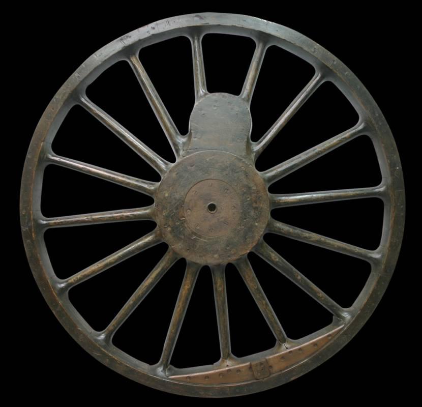 Pair of 19th Century Oak and Pine Reclaimed Locomotive Wheel Patterns 1