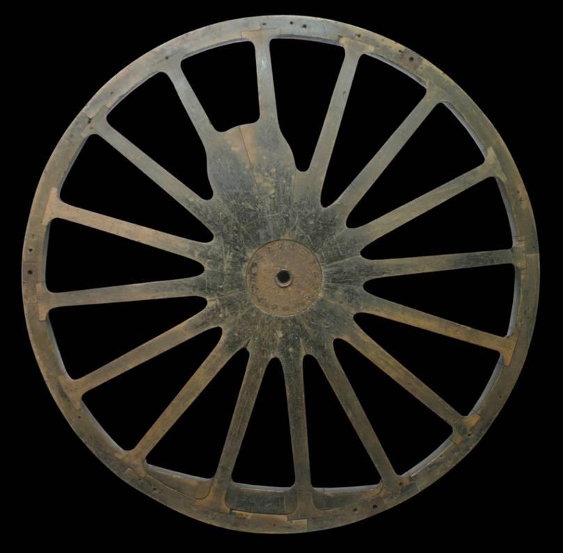 Pair of 19th Century Oak and Pine Reclaimed Locomotive Wheel Patterns 2