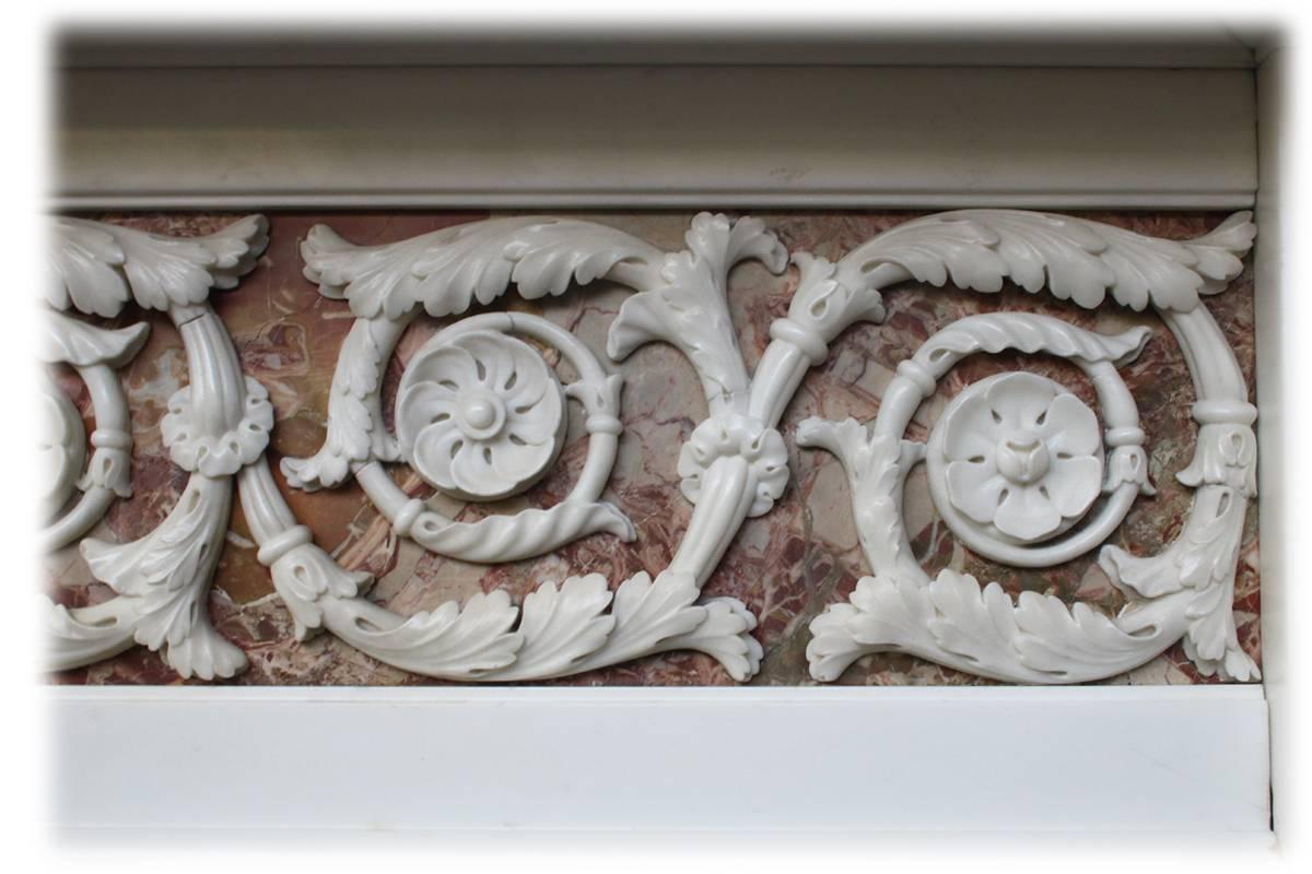 Statuary Marble Large Antique 18th Century George III Statuary White Marble Fire Surround