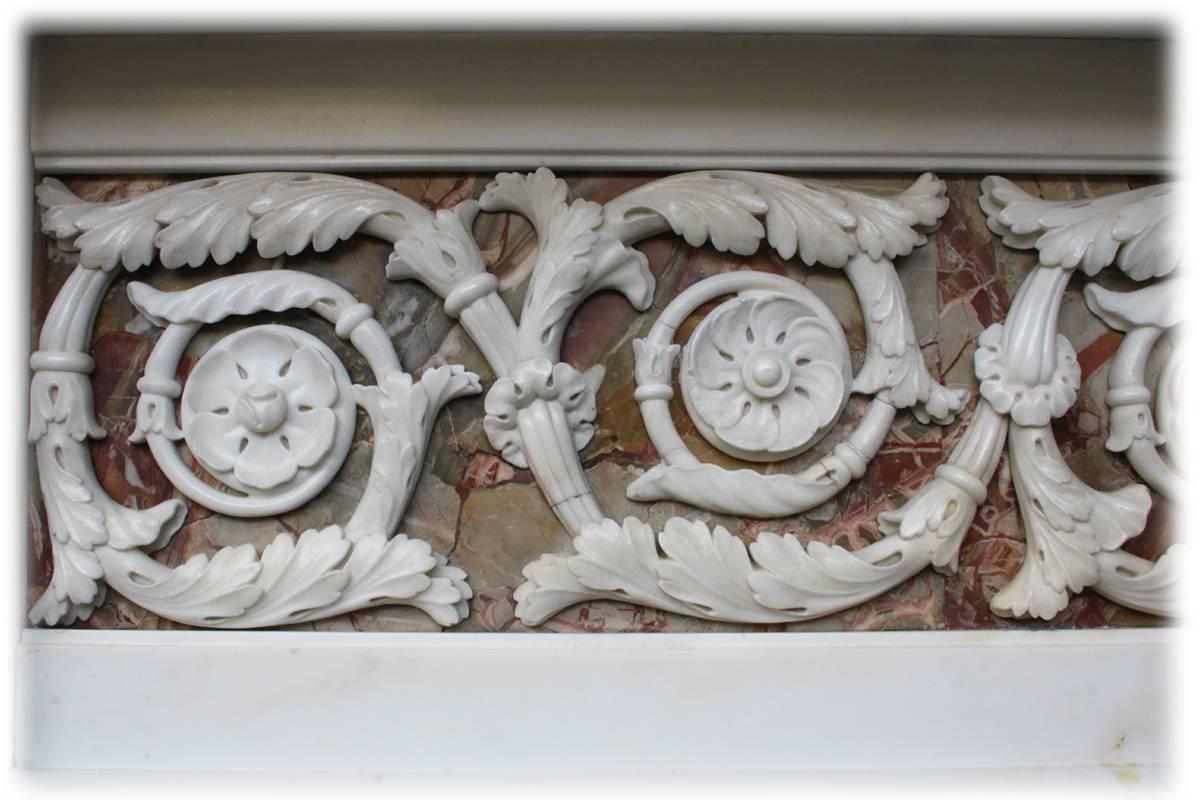 Large Antique 18th Century George III Statuary White Marble Fire Surround 2