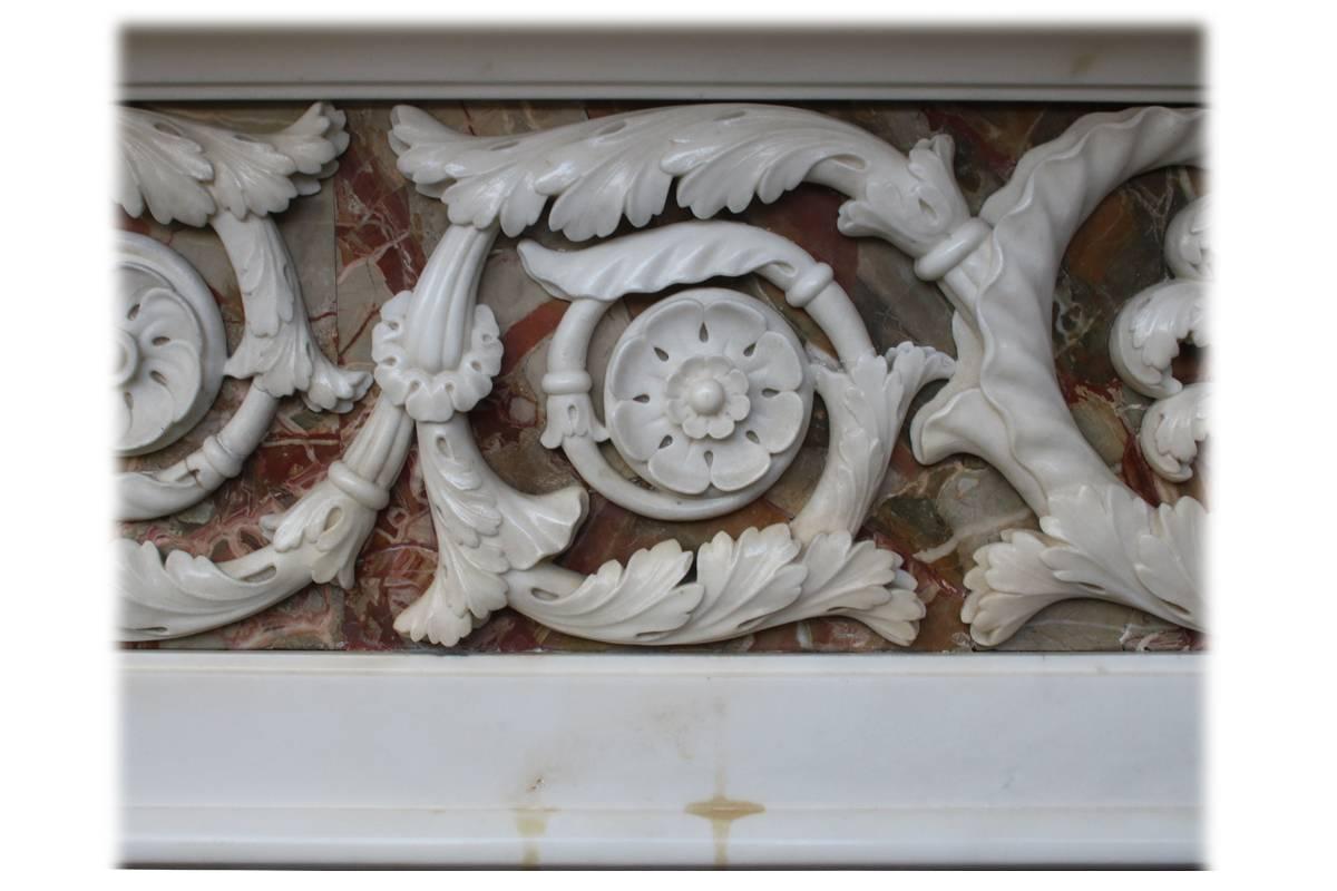 Large Antique 18th Century George III Statuary White Marble Fire Surround 5