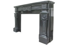 Antique 19th Century Continental Black Marble Fire Surround