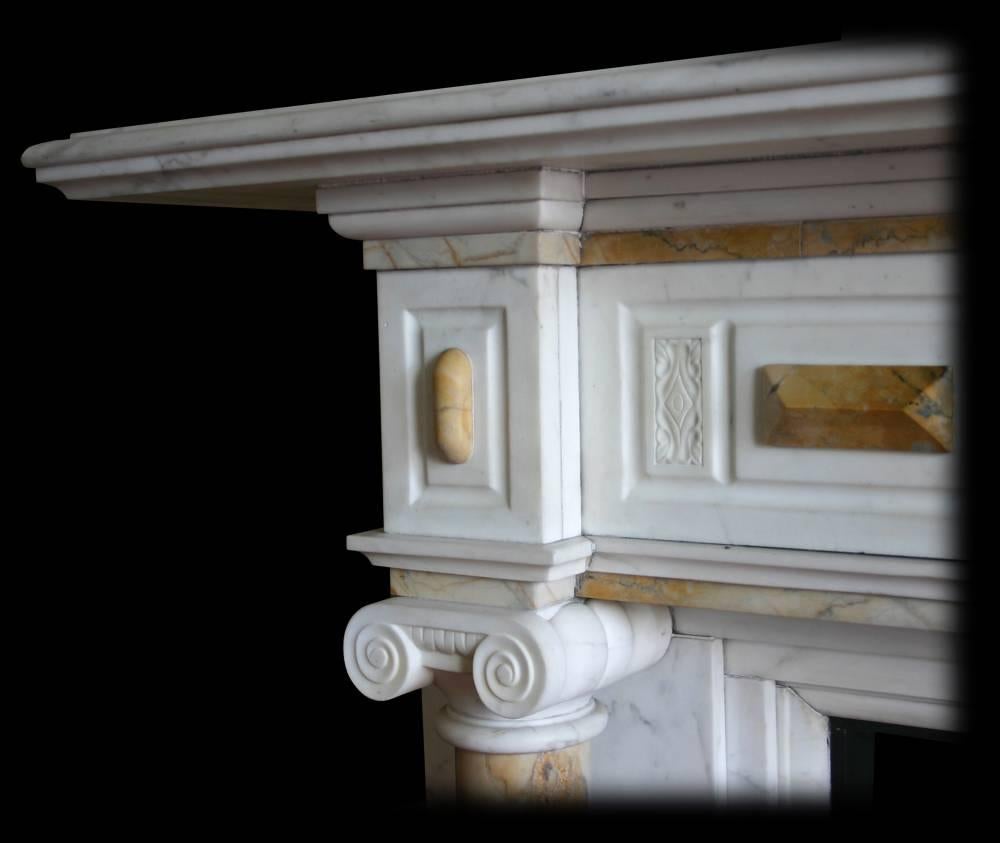 English 19th Century Victorian Statuary and Sienna Marble Chimneypiece For Sale