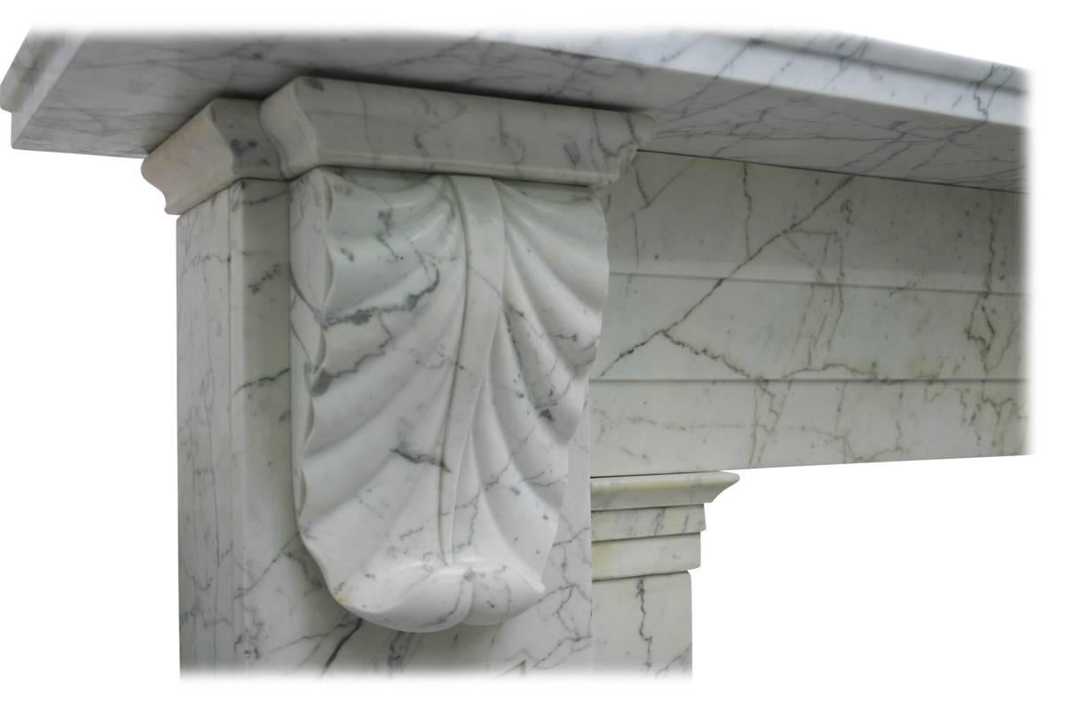 Early 19th Century Regency Carrara Marble Fireplace Surround 1