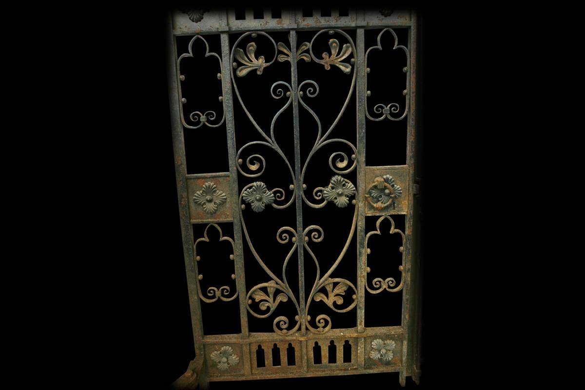 English Decorative Antique 19th Century Wrought Iron Gates