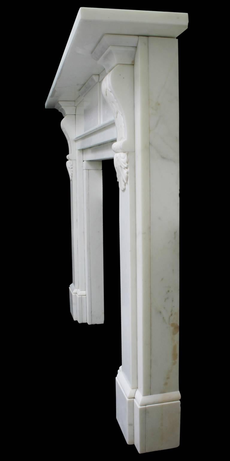palladian white statuary marble chimneypiece