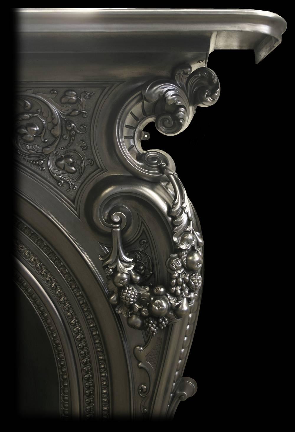 Rococo Revival 19th Century Victorian Rococo Cast Iron Chimneypiece