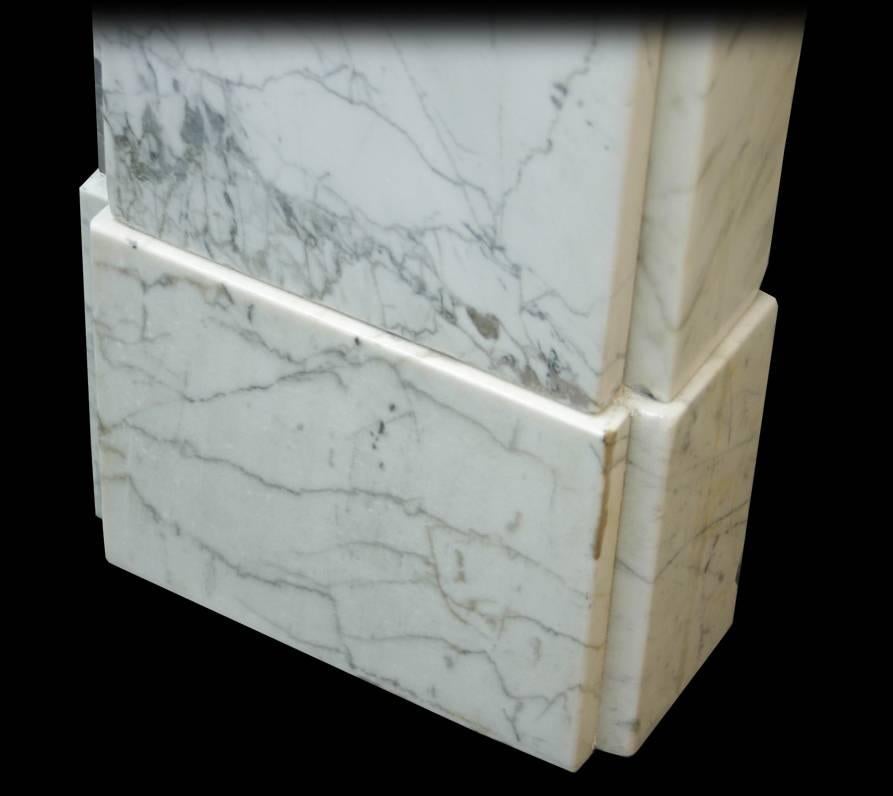 Mid-19th Century 19th Century Early Victorian Carrara Marble Fireplace Surround