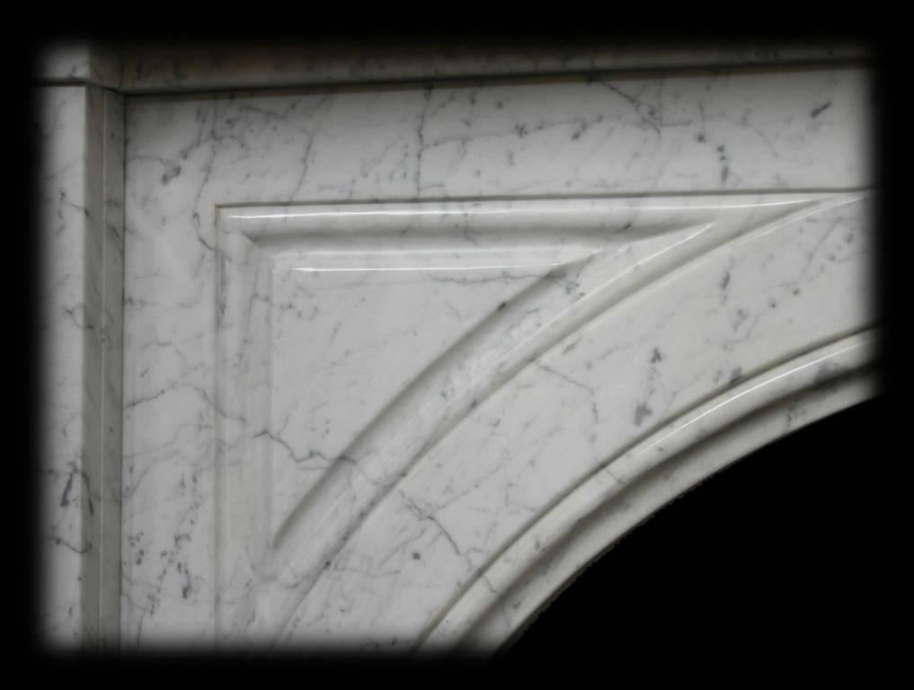 English Antique Reclaimed Victorian Carrara Marble Fire Surround